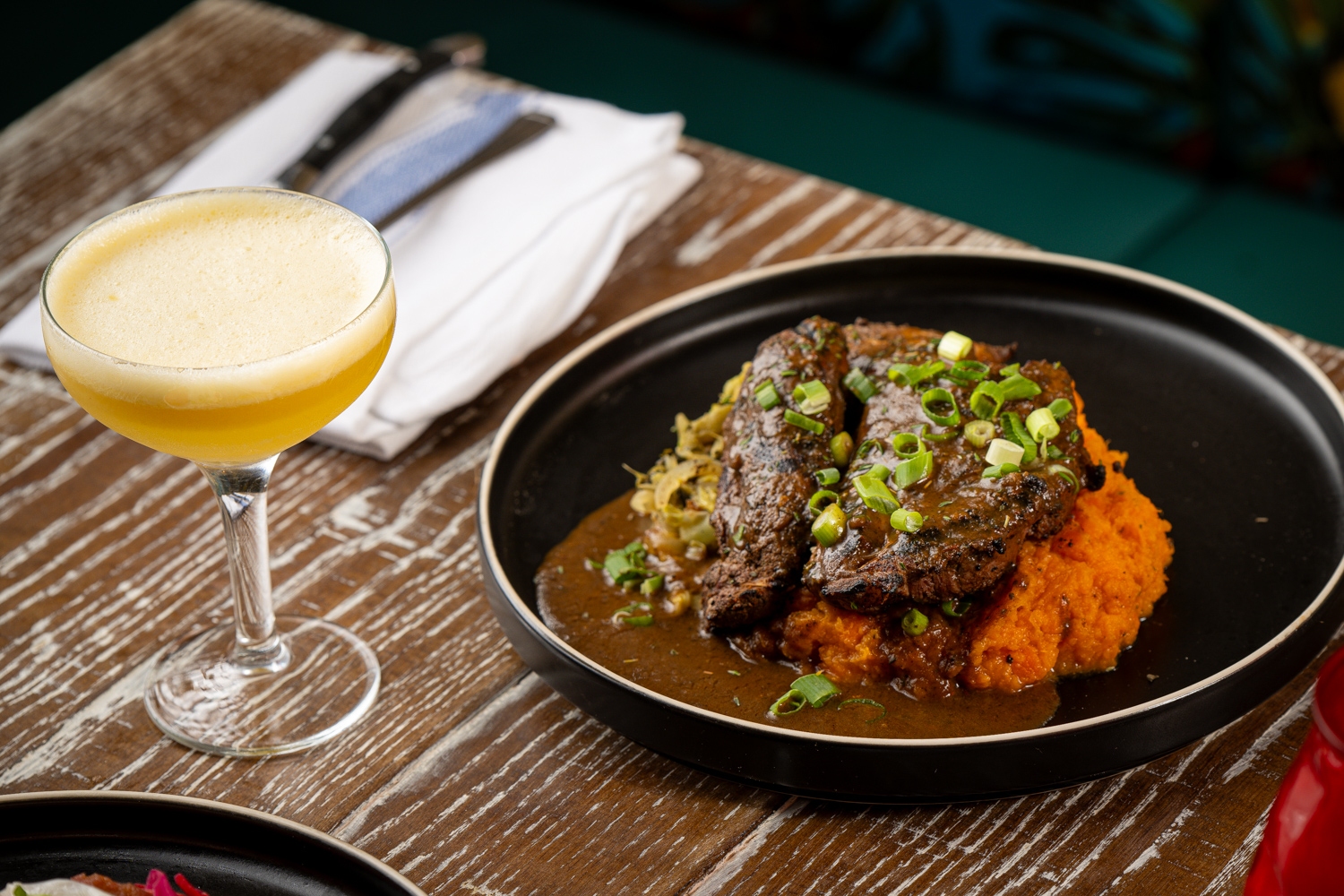 Jerk Lamb with Sweet Potato Mash