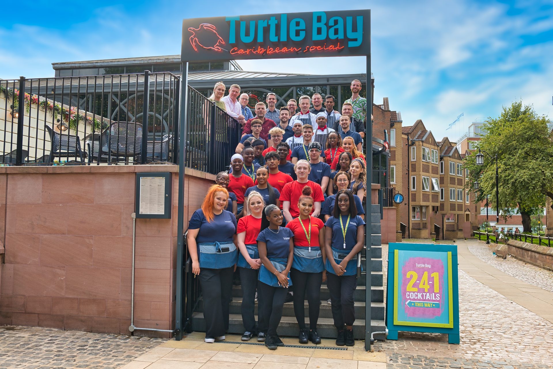 Coventry Team Outside Restaurant