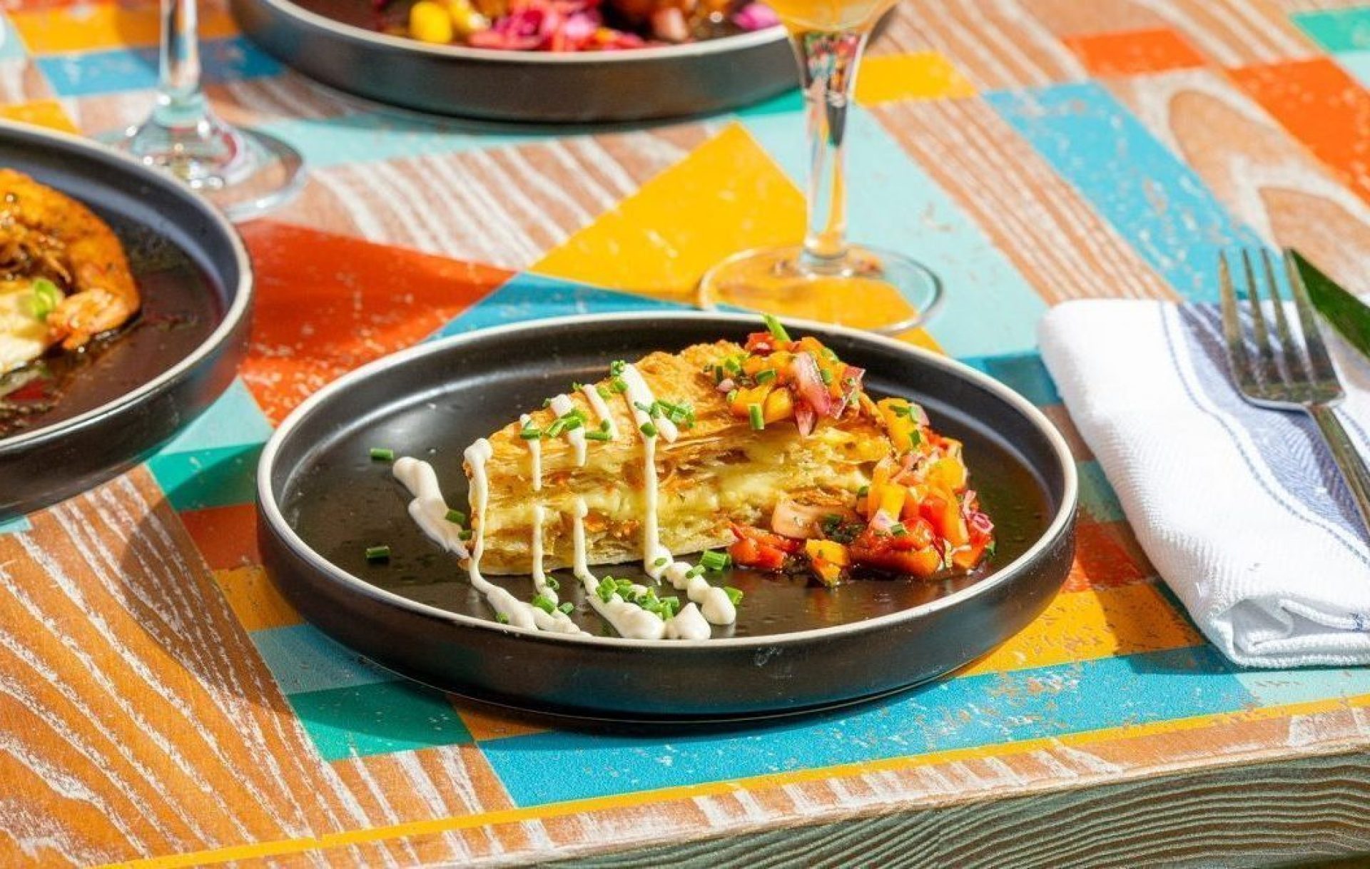 Pepper Roti on colourful table
