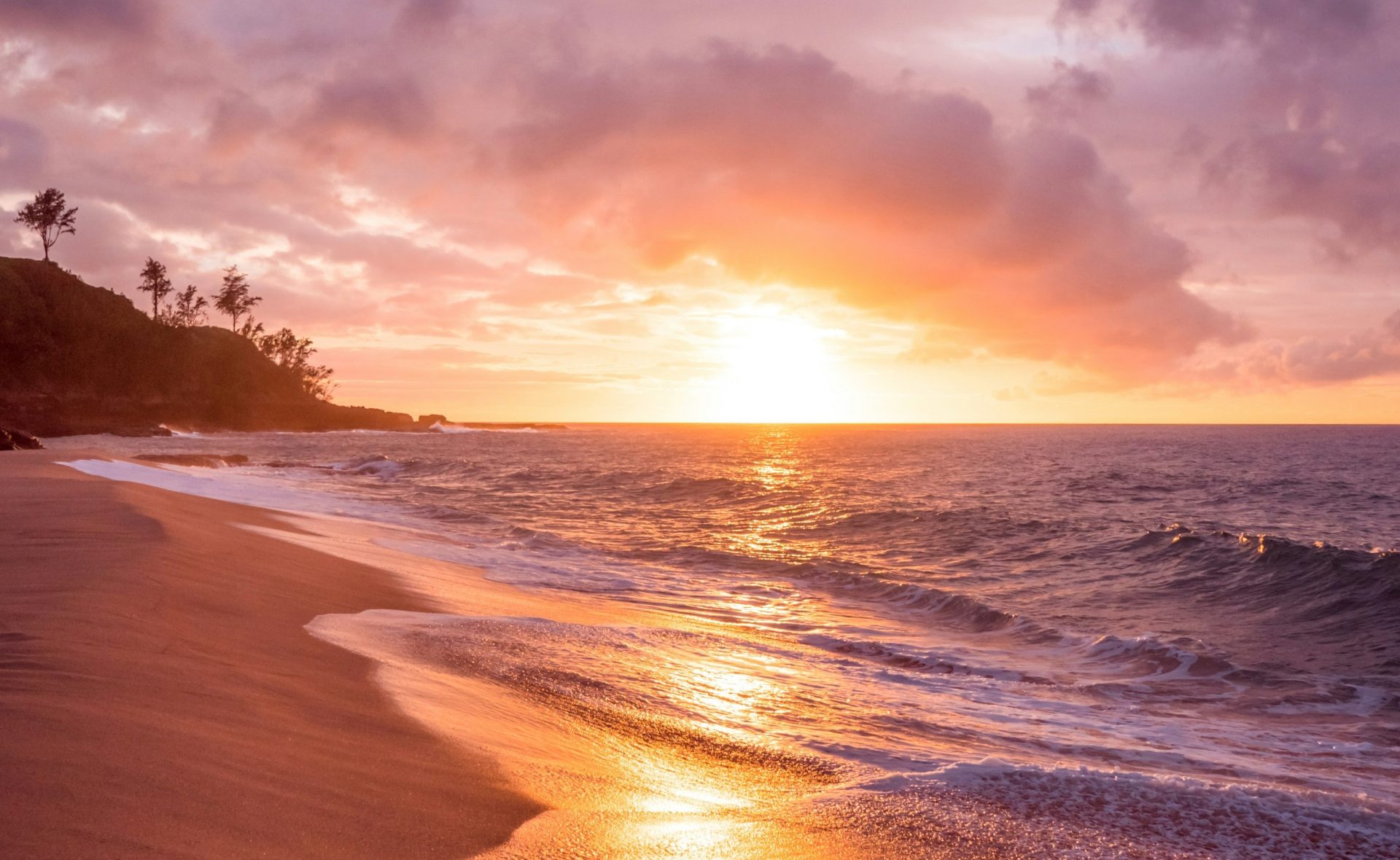 Sunset on beach